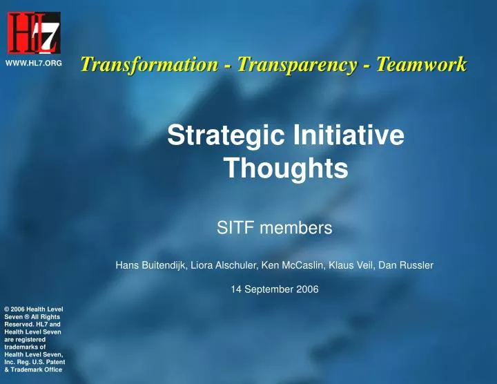 strategic initiative thoughts