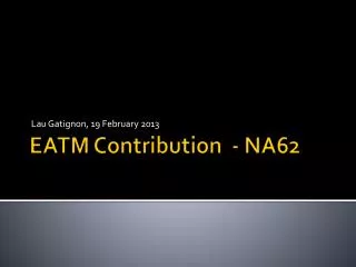 EATM Contribution - NA62