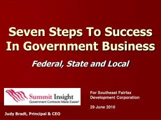 Seven Steps To Success In Government Business