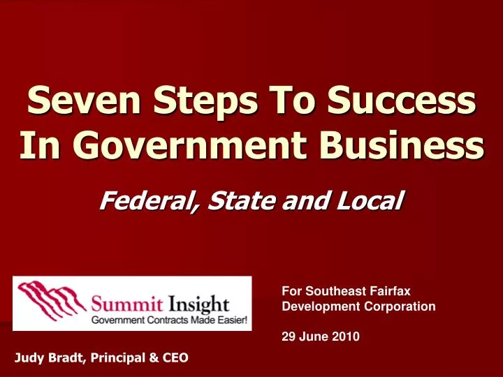 seven steps to success in government business