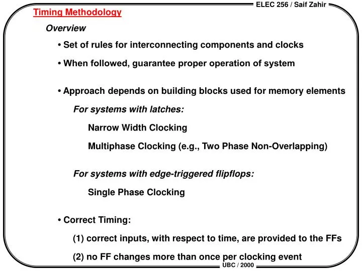 timing methodology