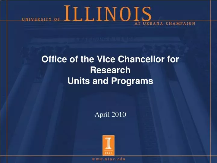 office of the vice chancellor for research units and programs