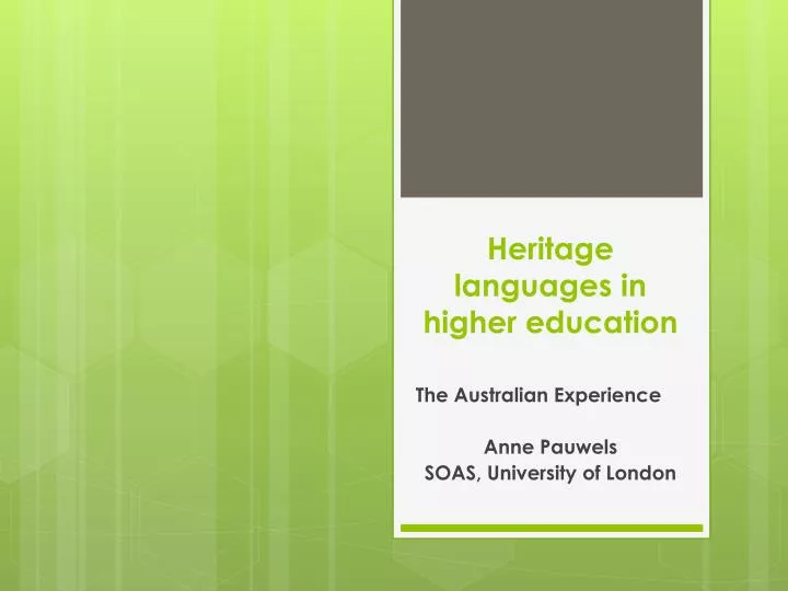 heritage languages in higher education