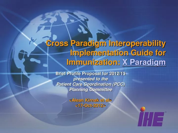 cross paradigm interoperability implementation guide for immunization x paradigm