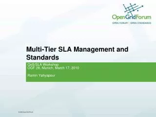 Multi-Tier SLA Management and Standards