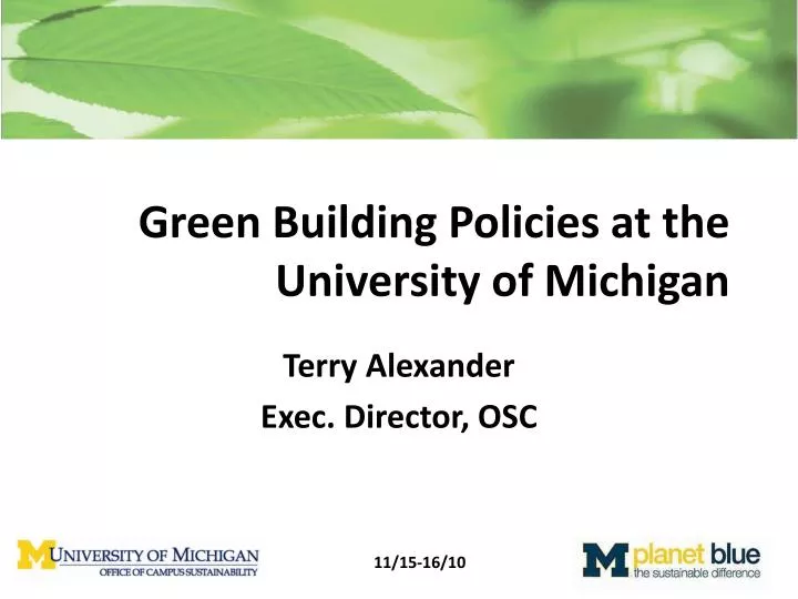 green building policies at the university of michigan