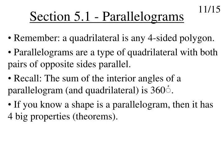 section 5 1 parallelograms