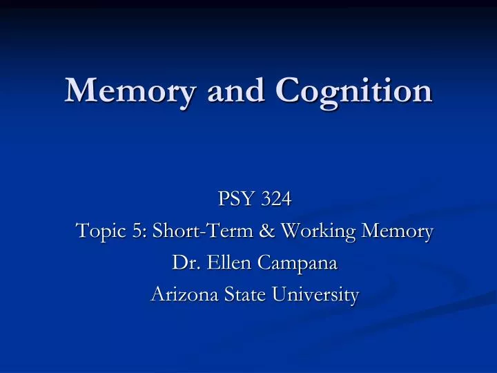 memory and cognition
