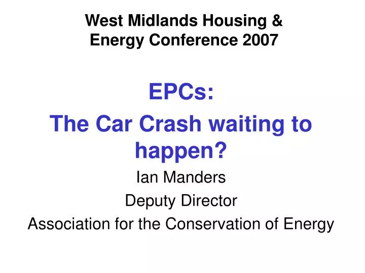 west midlands housing energy conference 2007