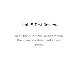 unit 5 test review