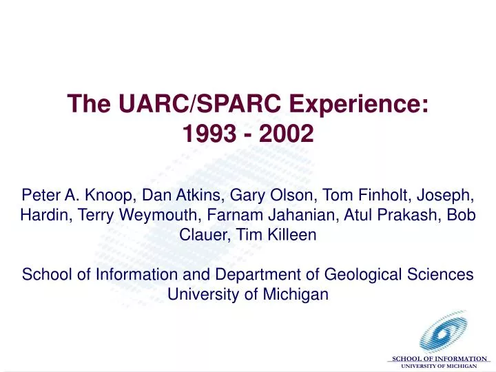 the uarc sparc experience 1993 2002