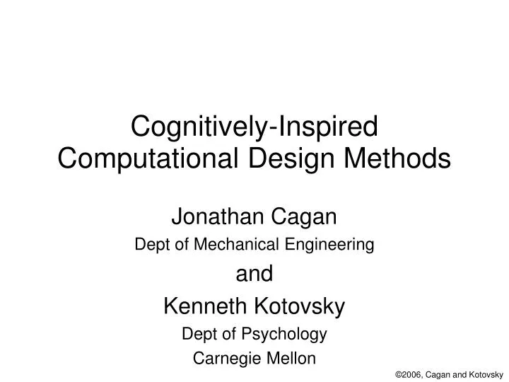 cognitively inspired computational design methods