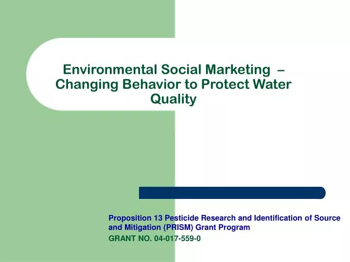 environmental social marketing changing behavior to protect water quality