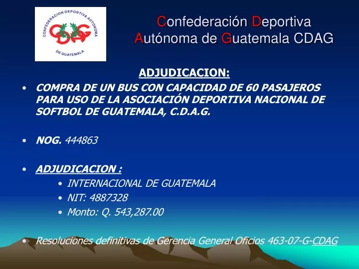 c onfederaci n d eportiva a ut noma de g uatemala cdag