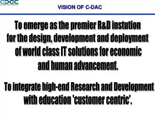 VISION OF C-DAC