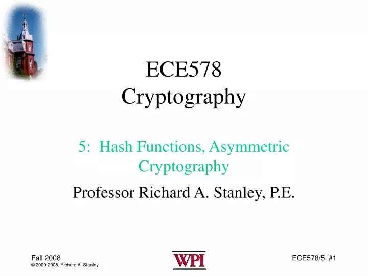 ece578 cryptography 5 hash functions asymmetric cryptography