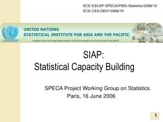SIAP: Statistical Capacity Building