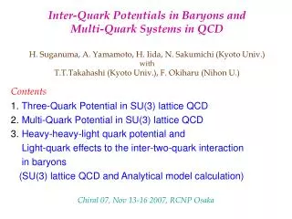 Inter-Quark Potentials in Baryons and Multi-Quark Systems in QCD