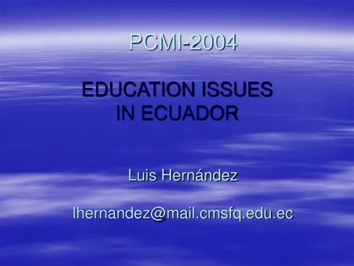 pcmi 2004