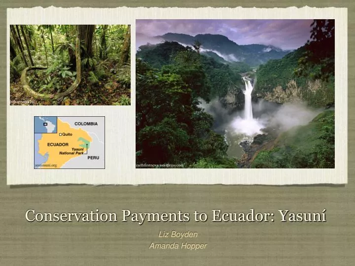 conservation payments to ecuador yasun
