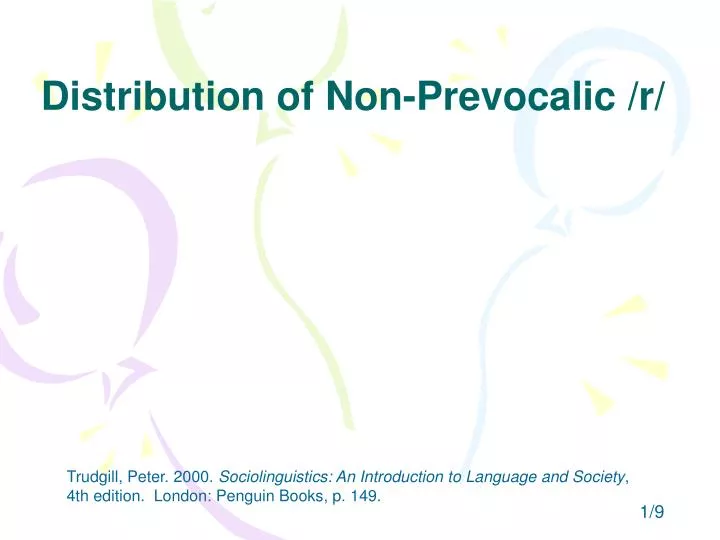 distribution of non prevocalic r