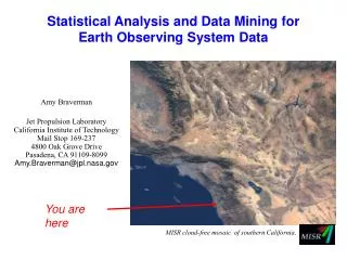 Statistical Analysis and Data Mining for Earth Observing System Data