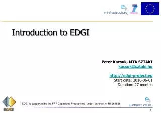 Introduction to EDGI