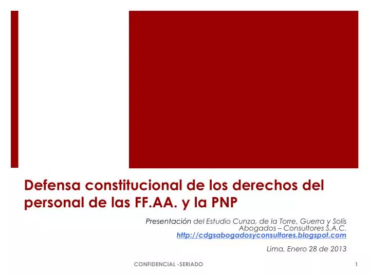 defensa constitucional de los derechos del personal de las ff aa y la pnp