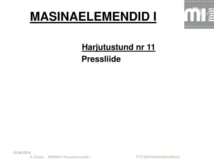 masinaelemendid i