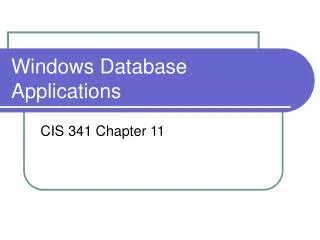 Windows Database Applications