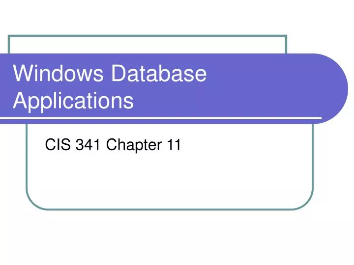 windows database applications