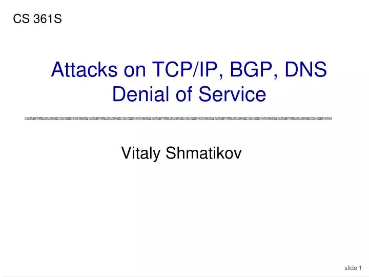 attacks on tcp ip bgp dns denial of service
