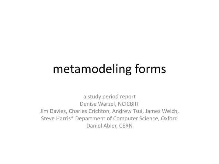 metamodeling forms