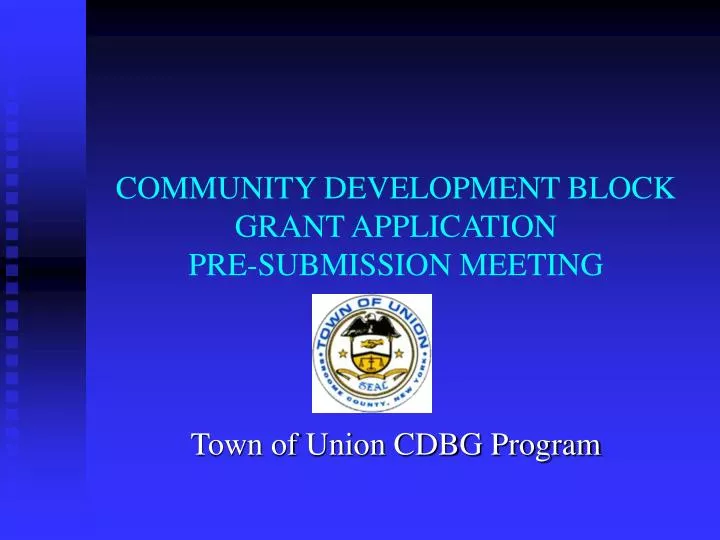 community development block grant application pre submission meeting