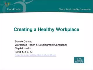 Creating a Healthy Workplace