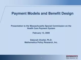payment models and benefit design