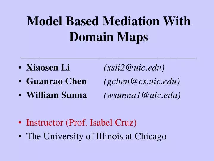 model based mediation with domain maps