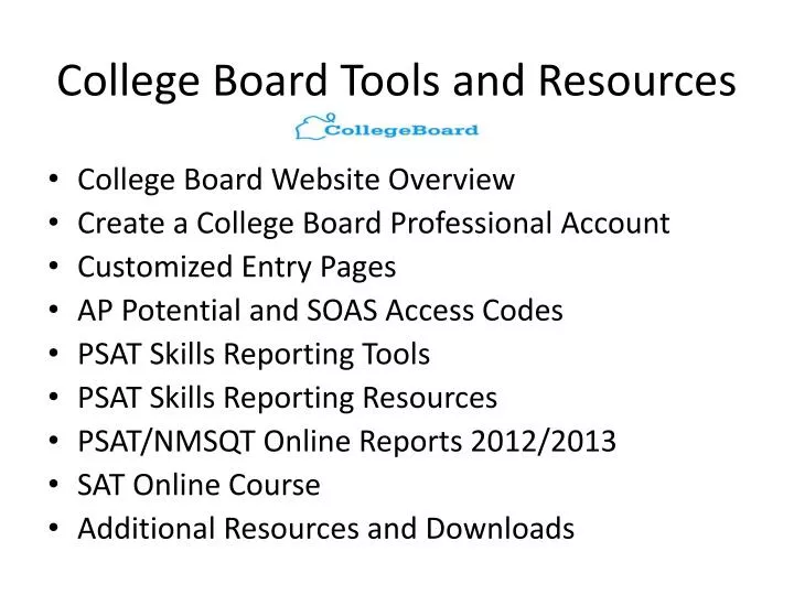 college board tools and resources