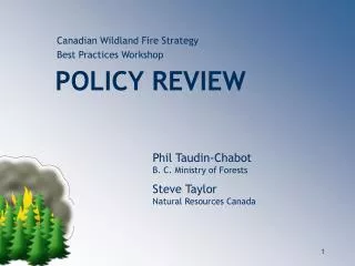 Canadian Wildland Fire Strategy Best Practices Workshop POLICY REVIEW