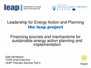 Leadership for Energy Action and Planning the leap project
