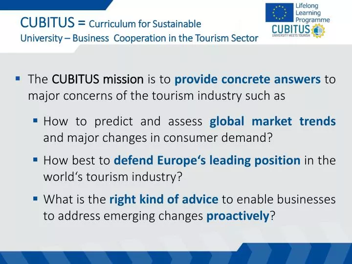 cubitus curriculum for sustainable university business cooperation in the tourism sector