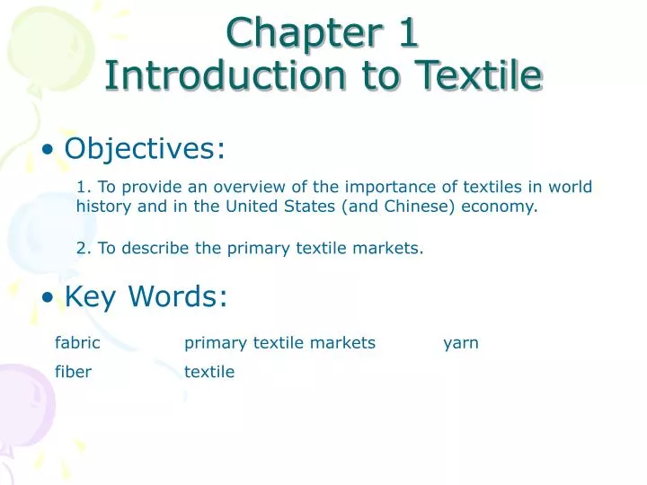chapter 1 introduction to textile