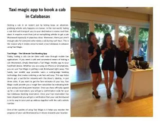 Taxi magic app to book a cab in Calabasas