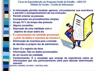curso de especializa o em programa sa de da fam lia abo ce m dulo de gest o gest o da informa o
