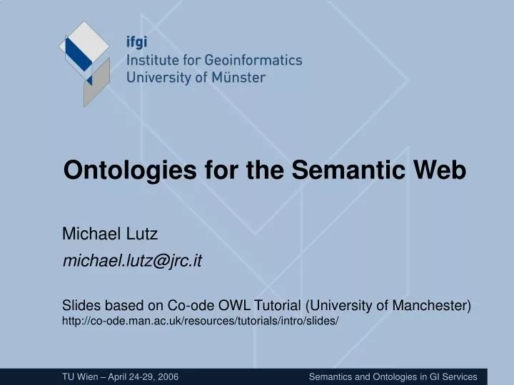 ontologies for the semantic web