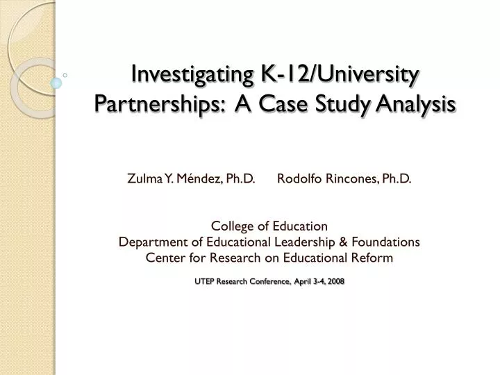 investigating k 12 university partnerships a case study analysis