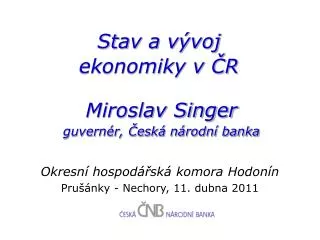 stav a v voj ekonomiky v r