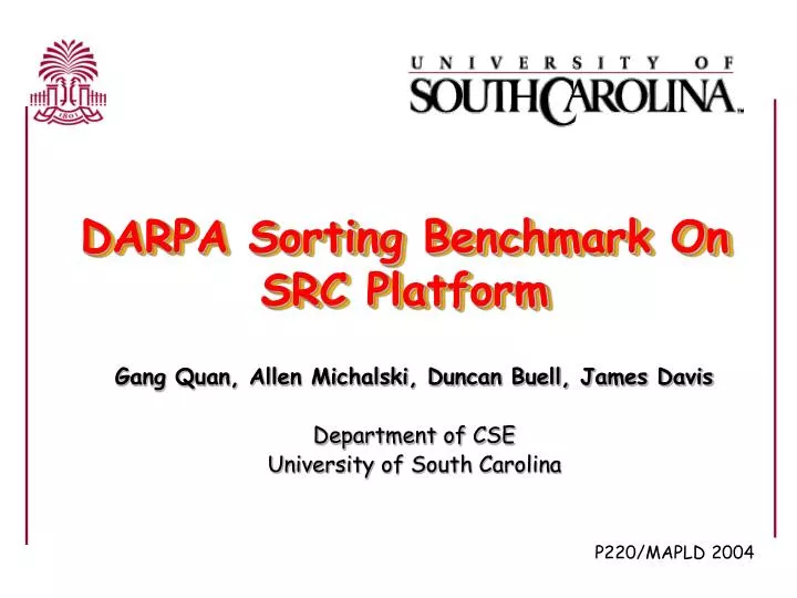 darpa sorting benchmark on src platform
