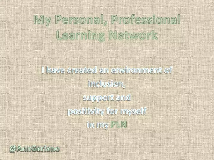 my personal professional learning network