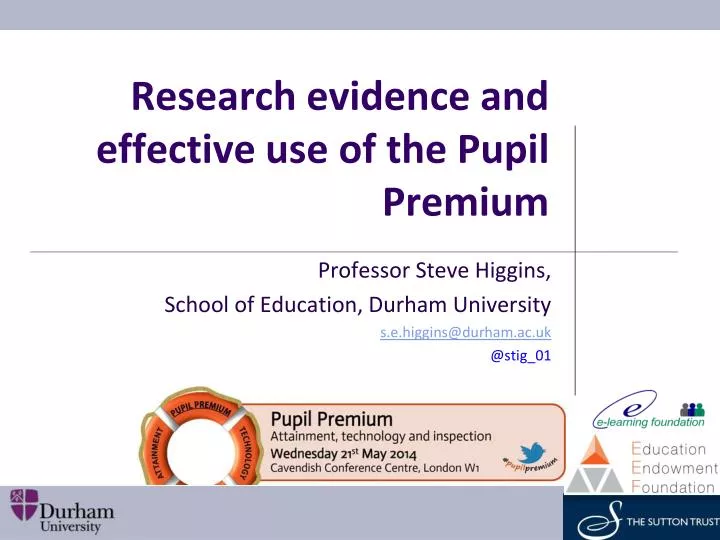 research evidence and effective use of the pupil premium